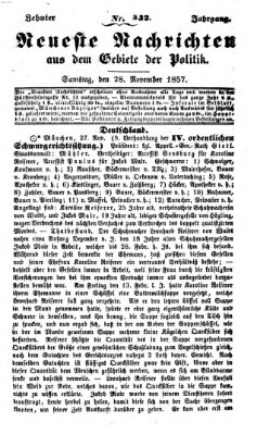 Neueste Nachrichten aus dem Gebiete der Politik (Münchner neueste Nachrichten) Samstag 28. November 1857