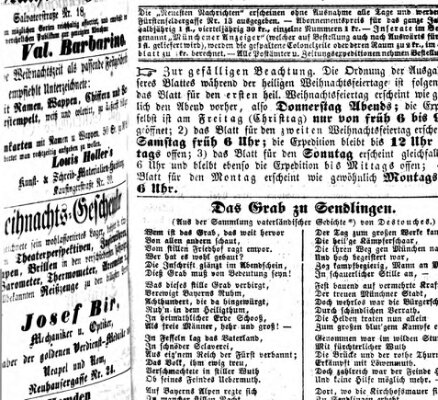 Neueste Nachrichten aus dem Gebiete der Politik (Münchner neueste Nachrichten) Donnerstag 24. Dezember 1857