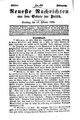 Neueste Nachrichten aus dem Gebiete der Politik (Münchner neueste Nachrichten) Samstag 13. Februar 1858