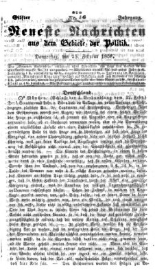 Neueste Nachrichten aus dem Gebiete der Politik (Münchner neueste Nachrichten) Donnerstag 25. Februar 1858