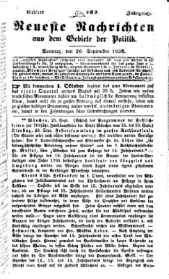 Neueste Nachrichten aus dem Gebiete der Politik (Münchner neueste Nachrichten) Sonntag 26. September 1858