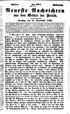 Neueste Nachrichten aus dem Gebiete der Politik (Münchner neueste Nachrichten) Dienstag 28. September 1858