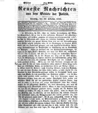 Neueste Nachrichten aus dem Gebiete der Politik (Münchner neueste Nachrichten) Dienstag 26. Oktober 1858