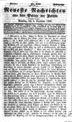 Neueste Nachrichten aus dem Gebiete der Politik (Münchner neueste Nachrichten) Samstag 4. Dezember 1858