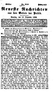 Neueste Nachrichten aus dem Gebiete der Politik (Münchner neueste Nachrichten) Samstag 18. Dezember 1858