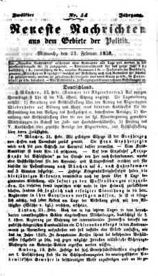 Neueste Nachrichten aus dem Gebiete der Politik (Münchner neueste Nachrichten) Mittwoch 23. Februar 1859