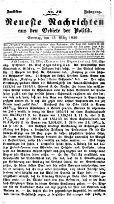 Neueste Nachrichten aus dem Gebiete der Politik (Münchner neueste Nachrichten) Sonntag 13. März 1859