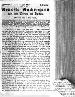 Neueste Nachrichten aus dem Gebiete der Politik (Münchner neueste Nachrichten) Mittwoch 4. Mai 1859