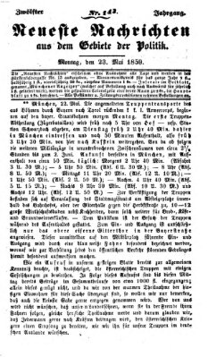 Neueste Nachrichten aus dem Gebiete der Politik (Münchner neueste Nachrichten) Montag 23. Mai 1859