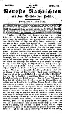 Neueste Nachrichten aus dem Gebiete der Politik (Münchner neueste Nachrichten) Freitag 27. Mai 1859