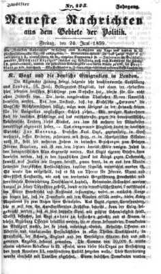 Neueste Nachrichten aus dem Gebiete der Politik (Münchner neueste Nachrichten) Freitag 24. Juni 1859