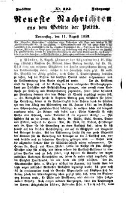 Neueste Nachrichten aus dem Gebiete der Politik (Münchner neueste Nachrichten) Donnerstag 11. August 1859