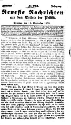 Neueste Nachrichten aus dem Gebiete der Politik (Münchner neueste Nachrichten) Sonntag 11. September 1859