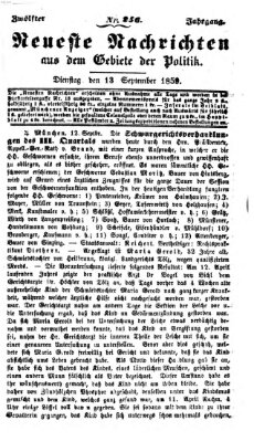 Neueste Nachrichten aus dem Gebiete der Politik (Münchner neueste Nachrichten) Dienstag 13. September 1859