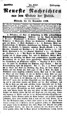 Neueste Nachrichten aus dem Gebiete der Politik (Münchner neueste Nachrichten) Mittwoch 14. September 1859