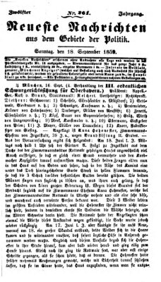 Neueste Nachrichten aus dem Gebiete der Politik (Münchner neueste Nachrichten) Sonntag 18. September 1859