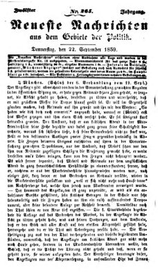 Neueste Nachrichten aus dem Gebiete der Politik (Münchner neueste Nachrichten) Donnerstag 22. September 1859