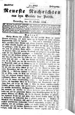 Neueste Nachrichten aus dem Gebiete der Politik (Münchner neueste Nachrichten) Donnerstag 20. Oktober 1859