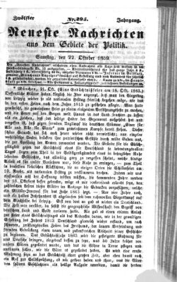 Neueste Nachrichten aus dem Gebiete der Politik (Münchner neueste Nachrichten) Samstag 22. Oktober 1859