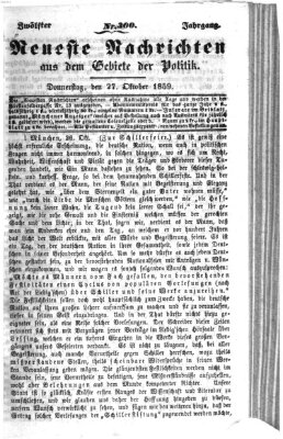 Neueste Nachrichten aus dem Gebiete der Politik (Münchner neueste Nachrichten) Donnerstag 27. Oktober 1859