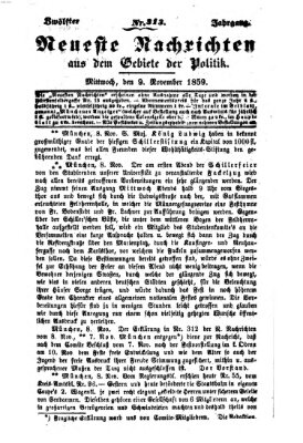 Neueste Nachrichten aus dem Gebiete der Politik (Münchner neueste Nachrichten) Mittwoch 9. November 1859