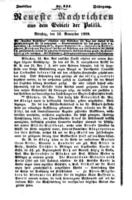 Neueste Nachrichten aus dem Gebiete der Politik (Münchner neueste Nachrichten) Dienstag 29. November 1859