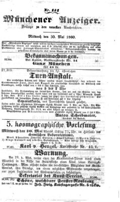 Münchener Anzeiger (Münchner neueste Nachrichten) Mittwoch 30. Mai 1860