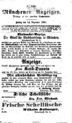 Münchener Anzeiger (Münchner neueste Nachrichten) Freitag 14. Dezember 1860