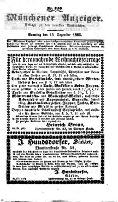 Münchener Anzeiger (Münchner neueste Nachrichten) Samstag 15. Dezember 1860