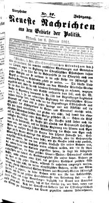 Neueste Nachrichten aus dem Gebiete der Politik (Münchner neueste Nachrichten) Mittwoch 6. Februar 1861