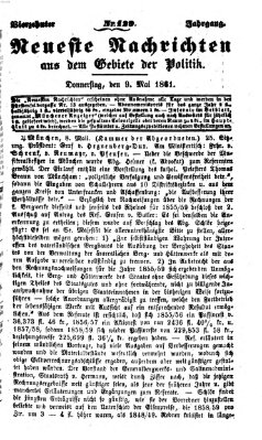 Neueste Nachrichten aus dem Gebiete der Politik (Münchner neueste Nachrichten) Donnerstag 9. Mai 1861