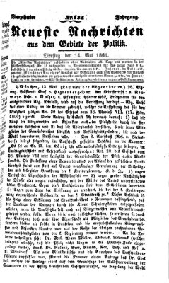 Neueste Nachrichten aus dem Gebiete der Politik (Münchner neueste Nachrichten) Dienstag 14. Mai 1861