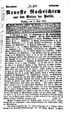 Neueste Nachrichten aus dem Gebiete der Politik (Münchner neueste Nachrichten) Dienstag 4. Juni 1861