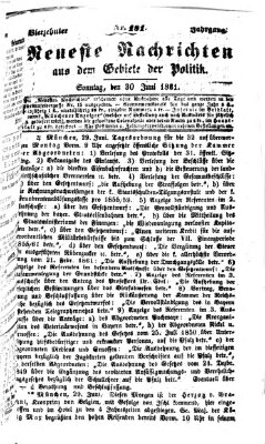 Neueste Nachrichten aus dem Gebiete der Politik (Münchner neueste Nachrichten) Sonntag 30. Juni 1861