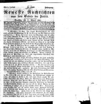 Neueste Nachrichten aus dem Gebiete der Politik (Münchner neueste Nachrichten) Samstag 17. August 1861