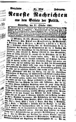 Neueste Nachrichten aus dem Gebiete der Politik (Münchner neueste Nachrichten) Donnerstag 31. Oktober 1861