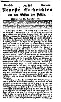 Neueste Nachrichten aus dem Gebiete der Politik (Münchner neueste Nachrichten) Mittwoch 13. November 1861