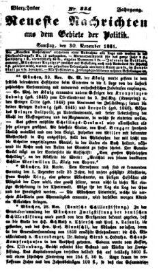 Neueste Nachrichten aus dem Gebiete der Politik (Münchner neueste Nachrichten) Samstag 30. November 1861