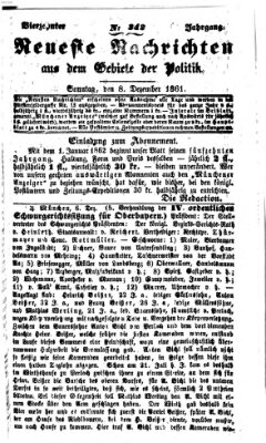 Neueste Nachrichten aus dem Gebiete der Politik (Münchner neueste Nachrichten) Sonntag 8. Dezember 1861