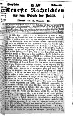 Neueste Nachrichten aus dem Gebiete der Politik (Münchner neueste Nachrichten) Mittwoch 11. Dezember 1861