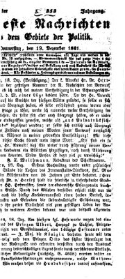 Neueste Nachrichten aus dem Gebiete der Politik (Münchner neueste Nachrichten) Donnerstag 19. Dezember 1861