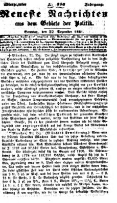 Neueste Nachrichten aus dem Gebiete der Politik (Münchner neueste Nachrichten) Sonntag 22. Dezember 1861