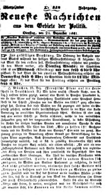 Neueste Nachrichten aus dem Gebiete der Politik (Münchner neueste Nachrichten) Dienstag 24. Dezember 1861