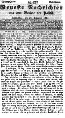 Neueste Nachrichten aus dem Gebiete der Politik (Münchner neueste Nachrichten) Donnerstag 26. Dezember 1861