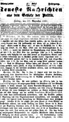 Neueste Nachrichten aus dem Gebiete der Politik (Münchner neueste Nachrichten) Freitag 27. Dezember 1861