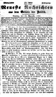 Neueste Nachrichten aus dem Gebiete der Politik (Münchner neueste Nachrichten) Samstag 28. Dezember 1861