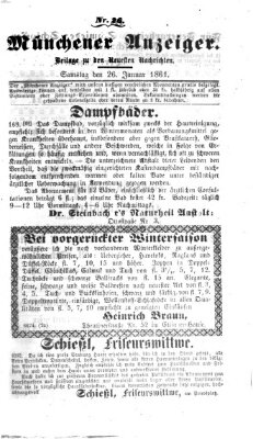 Münchener Anzeiger (Münchner neueste Nachrichten) Samstag 26. Januar 1861