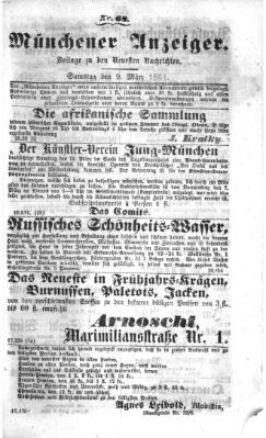 Münchener Anzeiger (Münchner neueste Nachrichten) Samstag 9. März 1861