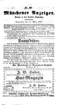 Münchener Anzeiger (Münchner neueste Nachrichten) Donnerstag 28. März 1861