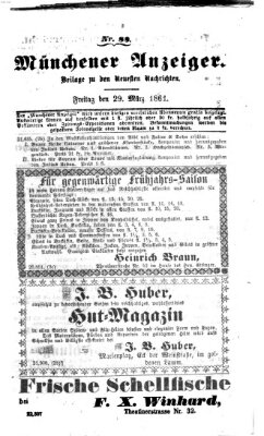 Münchener Anzeiger (Münchner neueste Nachrichten) Freitag 29. März 1861